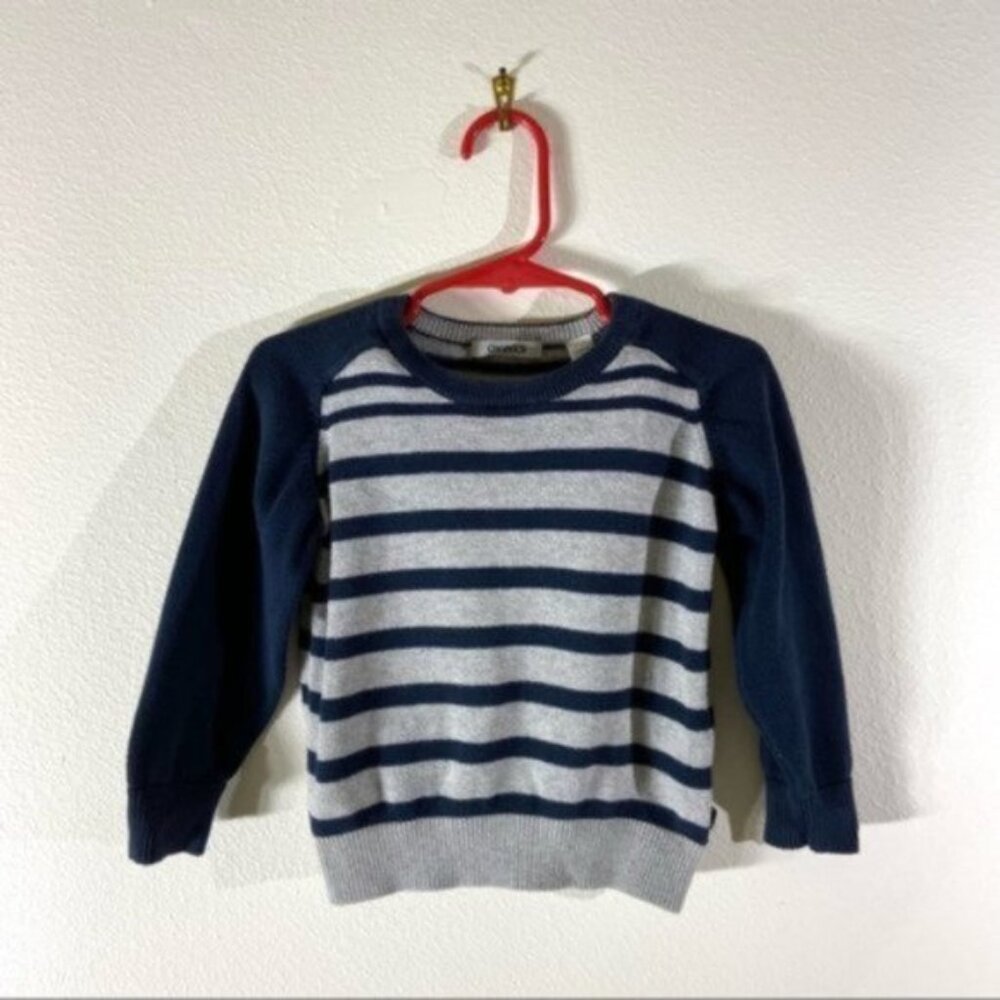 Okaïdi Blue and Gray Crewneck Sweater.